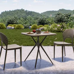 Tavolo da giardino 70x70 cm in polipropilene cacao - Barton