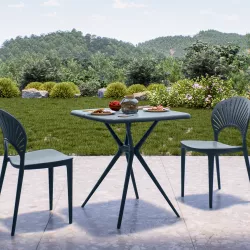 Tavolo da giardino 70x70 cm in polipropilene blu - Barton