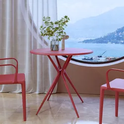 Tavolo da pranzo rotondo 80 cm in polipropilene porpora - Barton