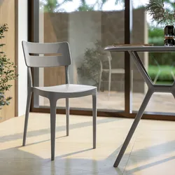 Sedia impilabile in polipropilene grigio - Deanna