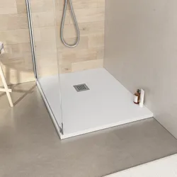 Piatto doccia 90x70 cm bianco effetto pietra riducibile - Liat