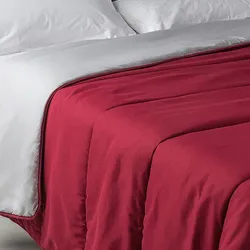 Piumino double-face 240x220 cm rosso e grigio - Monet