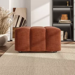 Maxi pouf 70x74 cm in tessuto terracotta - Leben