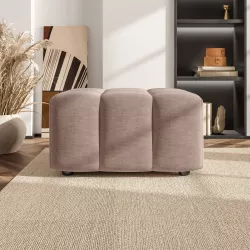 Maxi pouf 70x74 cm in tessuto tortora - Leben