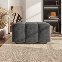 Maxi pouf 70x74 cm in tessuto grigio scuro - Leben