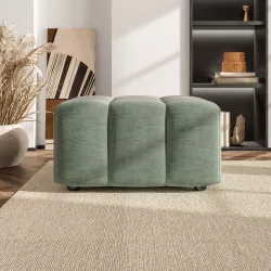 Maxi pouf 70x74 cm in tessuto verde salvia - Leben