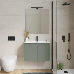 Mobile bagno sospeso 70 cm con doppia anta verde street – Compact