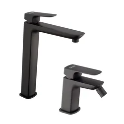 Set lavabo alto e bidet nero X9 di Jacuzzi - Rubinetteria