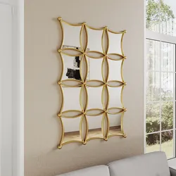 Specchio reversibile 134x90 cm con cornice in metallo oro - Superbe
