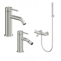 Set miscelatore lavabo e bidet con esterno vasca acciaio inox 316L – Pure