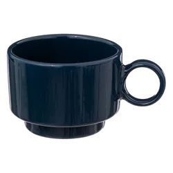 Set 4 tazzine impilabili 10 cl in ceramica blu scuro