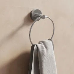 Portasalviette anello a muro in lega di zinco cromo - Bailey