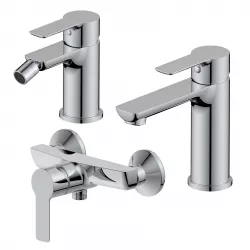 Set miscelatore lavabo e bidet con esterno doccia cromo – Key