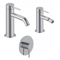 Set miscelatore lavabo e bidet con incasso doccia cromo – Ran