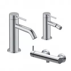 Set miscelatore lavabo e bidet con esterno doccia cromo – Ran