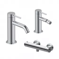 Set miscelatore lavabo e bidet con esterno doccia termostatico cromo – Ran