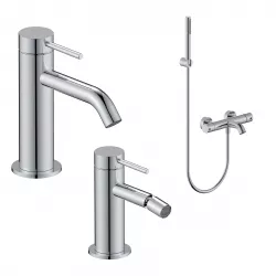 Set miscelatore lavabo e bidet con esterno vasca cromo – Ran