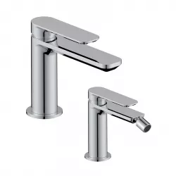 Set miscelatori bagno lavabo e bidet Piralla linea ICEBERG Cromo