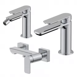 Set miscelatore lavabo e bidet con esterno doccia cromo – Fusion