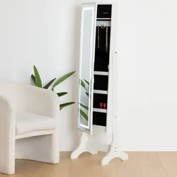 Specchio contenitore 126h cm bianco con illuminazione LED e accensione touch - Nadin