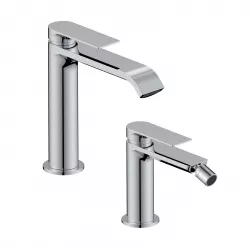 Set miscelatore lavabo bocca lunga e bidet cromo – Iota