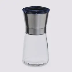 Macinaspezie 14h cm in vetro trasparente e acciaio inox cromo