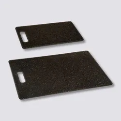 Set 2 taglieri in polipropilene antracite effetto pietra