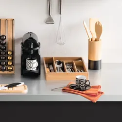 Portaposate 34x25 cm in legno di bambù naturale e nero