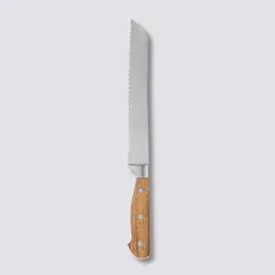 Coltello professionale 34h cm da pane in acciaio inox e legno di acacia naturale - Tytan