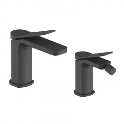 Set miscelatore lavabo e bidet nero – Wing