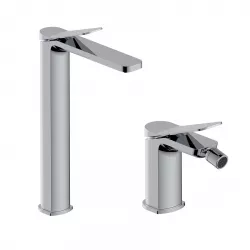 Set miscelatore lavabo alto e bidet cromo – Wing