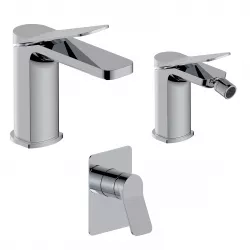 Set miscelatore lavabo e bidet con incasso doccia cromo – Wing