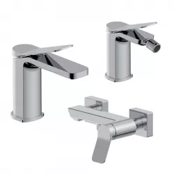 Set miscelatore lavabo e bidet con esterno doccia cromo – Wing