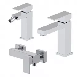 Set miscelatore lavabo e bidet con esterno doccia cromo – Kyria