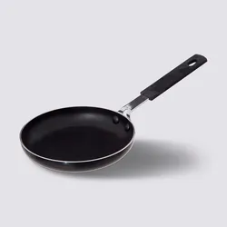 Padella antiaderente per uova o pancakes rotonda 14 cm in alluminio nero
