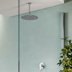 Set incasso doccia con braccio a soffitto 22 cm e soffione 30 cm cromo – Lir