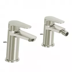 Set miscelatore lavabo e bidet con scarico spazzolato – Lir