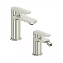 Set miscelatore lavabo e bidet spazzolato – Fluid