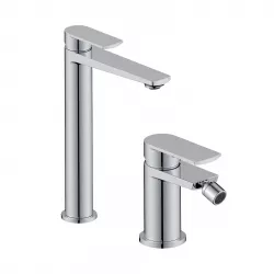 Set miscelatore lavabo alto e bidet cromo – Fluid