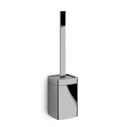 Scopino con ciuffo in setole nero e porta scopino in acciaio inox cromo - Il Giglio di Gedy