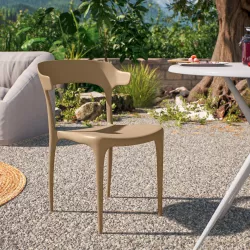 Sedia da giardino in polipropilene beige - Paityn