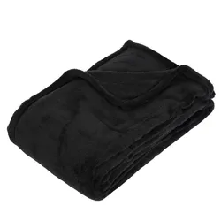 Plaid 150x125 cm in microfibra nero - Selavy