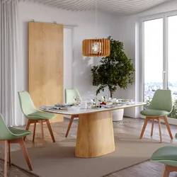 Tavolo 180x90 cm con top in ceramica bianco effetto marmo e gambe rovere chiaro - Rhyme