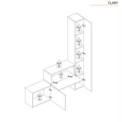 Mobile ingresso sospeso reversibile 127x138h cm piombo e gesso - Clary