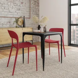 Tavolo stile industrial 70x70 cm top effetto rovere nero e struttura in metallo - Maxime