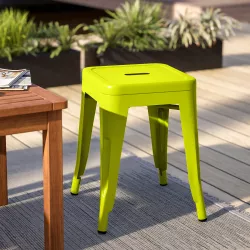 Sgabello basso da giardino in metallo verde lime - Farley