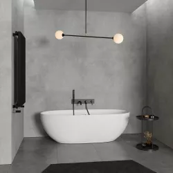 Vasca da bagno in resina e gelcoat 160x65 cm con troppo pieno bianco opaco - Sharo