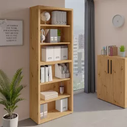 Libreria 82x217h cm rovere artisan con ripiani regolabili - Homely office