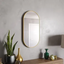 Specchio da interno reversibile 80x40 cm con cornice finitura oro spazzolato - Finley