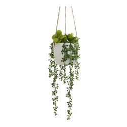 Pianta artificiale pendente 40h cm in vaso bianco